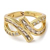 Rack Plating Brass Cubic Zirconia Open Cuff Rings RJEW-K249-12G-2
