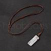 Natural Quartz Crystal Nugget Pendant Necklace with Waxed Cord for Women NJEW-F306-01H-4