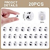 20Pcs White Cube Letter Silicone Beads 12x12x12mm Square Dice Alphabet Beads with 2mm Hole Spacer Loose Letter Beads for Bracelet Necklace Jewelry Making JX432Z-2