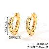 Brass Clear Cubic Zirconia Hoop Earrings VM6429-2-1