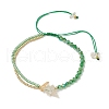 Faceted Bicone Glass with Round Glass Seed Beads Braided Bead Bracelets BJEW-MZ00164-02-3