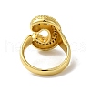 Letter Brass Micro Pave Clear Cubic Zirconia Open Cuff Ring for Women RJEW-N046-03C-G-3