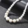 ABS Imitation Pearl Round Graduated Beaded Necklaces for Women NJEW-B125-01G-3