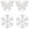 SUPERFINDINGS 4Pcs 2 Style Snowflake & Butterfly Glitter Hotfix Rhinestone DIY-FH0003-49-1