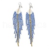 Bohemia Woven Glass Seed Bead Dangle Earrings EJEW-A046-04D-1