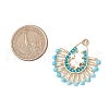 Bohemia Style Glass Twisted Bugle Fan Beaded Pendants PALLOY-MZ00519-2