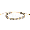 Natural Grey Moonstone Braided Bead Bracelets PW-WGF95B2-14-1