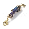 Wire Wrapped Nuggets Electroplated Natural Quartz Crystal Pendant Decorations HJEW-JM03127-03-4