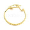 Real 18K Gold Plated 304 Stainless Steel Open Cuff Rings for Women RJEW-B061-01G-04-3