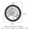 301 Stainless Steel Rhinetone Pendants PW-WGA3FD6-01-1