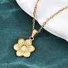 304 Stainless Steel Flower Pendant Necklaces NJEW-H059-30D-G-3