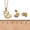 Hollow Cow 201 Stainless Steel Pendant Necklaces & Stud Earrings Sets for Women SJEW-Q025-05G-5