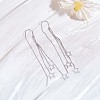 Anti-Tarnish Rhodium Plated 925 Sterling Silver Star with Chain Tassel Dangle Earrings JE1045A-5