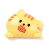 Cute Cat Eat Fish Opaque Resin Decoden Cabochons CRES-Q220-03C-1