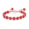 Sparkling Ball Rhinestone Braided Bead Bracelet for Women BJEW-JB07703-04-1