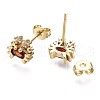 Brass Micro Pave Cubic Zirconia Stud Earrings X-EJEW-S210-008-NR-2
