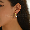 Brass Dangle Stud Earrings JI9518-5-2