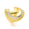 Brass C-shaped Open Cuff Ring for Women AJEW-U003-08G-1