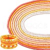 WADORN 9 Strands 9 Colors Flat Round Handmade Polymer Clay Beads CLAY-WR0001-01-1