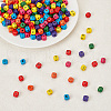 Dyed Wood Cube Beads WOOD-WH0025-82-4