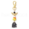 Halloween Alloy Enamel Ghost Pendant Decoration HJEW-JM02264-2