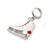 Rhodium Plated 925 Sterling Silver Enamel European Dangle Charms STER-P062-02A-03-2