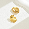 Stylish Oval with Cross Pattern Stainless Steel Stud Earrings EK8654-2