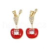 Brass Micro Pave Cubic Zirconia Pendants KK-C095-06G-1