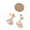 Glass Seed Bead Shell Shape Dangle Stud Earrings EJEW-MZ00273-3