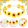 CRASPIRE 2Pcs 2 Colors Cloth Small Sunflowe Wreath Headband OHAR-CP0001-19-6