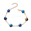 Brass Cable Chains Beads Bracelets for Women BJEW-JB11470-03-2