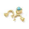 Brass Heart Fold Over Clasps KK-Z083-05G-02-2