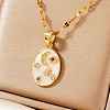 Fashionable Women's Star Moon Oval Brass Enamel Pendant Necklaces LO5059-2-1