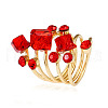 Cube & Flat Round Alloy Rhinestone Finger Rings FS-WG5656B-02-2