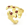 Irregular 304 Stainless Steel Enamel Wide Open Cuff Rings for Women RJEW-G338-12G-01-4