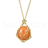 Crystal Cage Holder Necklace NJEW-JN04606-01-1