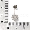 304 Stainless Steel Clear Cubic Zirconia Curved Barbell Belly Button Rings AJEW-D306-03P-06-4