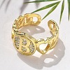 Brass Micro Pave Clear Cubic Zirconia Open Cuff Rings for Women RJEW-K289-02G-B-2