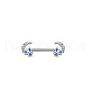 316L Surgical Stainless Steel Royal Blue Enamel Moon Nipple Rings WGBF921-06-1