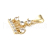 Brass Micro Pave Cubic Zirconia Pendants KK-A252-19G-2