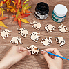 Unfinished Wood Elephant Pendant Ornament WOOD-WH0025-65-6