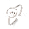 Brass Enamel Adjustable Open Cuff Rings for Women RJEW-U058-04P-4