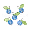 Transparent Electroplate Glass Beads with Transparent Acrylic Charms and Brass Ball Head pins Pendants PALLOY-JF03593-02-3