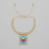 Bohemian Style Brass Bead Braided Bead Bracelets DK2646-2-1