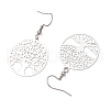 201 Stainless Steel Filigree Dangle Earrings for Women EJEW-JE06203-5