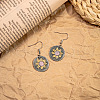 Flat Round Bohemian Style Zinc Alloy Dangle Earrings FS-WG9CCFB-05-1