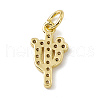 Brass Micro Pave Cubic Zirconia Charms ZIRC-F132-04G-2