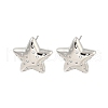 Rack Plating Brass Micro Pave Clear Cubic Zirconia Stud Earring EJEW-C102-07P-01-1