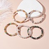 6.5mm Frosted Round Natural Mixed Stone Beads Stretch Bracelet for Girl Women BJEW-JB07110-2