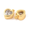 Brass Micro Pave Clear Cubic Zirconia Pendants KK-U024-07G-2